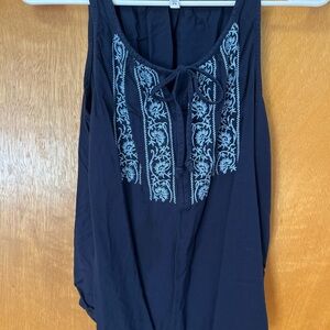 Sonoma Blue Sleeveless Embellished Tank Top